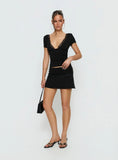 Amia Lace V Neck Top Black