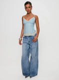 Majorie Layered Top Blue Cream