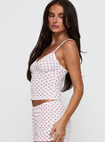 Lullabies Pointelle Cami Top White Red