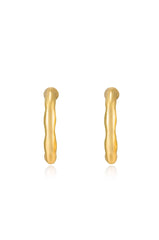 Ettika Soft Golden Textured 18K Gold Plated Hoop Earrings