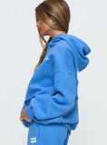 Princess Polly Hooded Sweatshirt Bubble Text Blue White