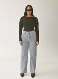Kalinda High Rise Straight Leg Jeans Blue