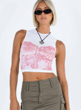 Monlo Top White Pink