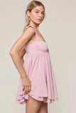 Layla Light Pink Babydoll Mini Dress