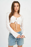 Lana White Crochet Front Tie Crop Top