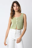 Valeria Sage Sheer Sweater Top