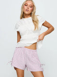 Bubbia Tie Up Shorts Purple White