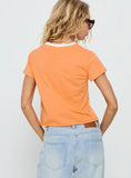 That Way V Neck Top Orange White