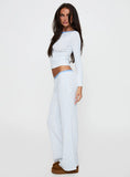 Whimsie Pointelle Sleep Pants Blue White