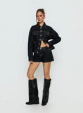 Mackenza Mid Rise Denim Shorts Raw Denim
