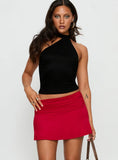 Tamsyn Ruched Mini Skirt Red