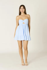 Argie Light Blue Strapless Romper