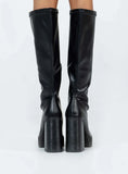 Coline Knee High Platform Boots Black