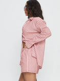 Chloe Set Pink Brown Stripe