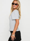 Maybe Tomorrow Ruched Top Grey