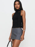 Cant Sleep Skort Charcoal Stripe