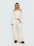 Felisha Low Waist Knit Pants White