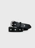 Speakeasy Heart Studded Belt Black Silver