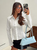 Cottesloe Long Sleeve Blouse Top Textured White