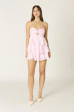 Charlotte Light Pink Strapless Ruffle Mini Dress