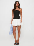 Delicacies Bubble Hem Mini Dress Black White