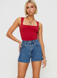 Tropicana Denim Shorts Mid Wash Petite