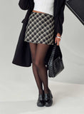 Amaranthine Mini Skirt Cream Navy Check