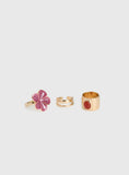 Rosellah Ring Set Gold Pink