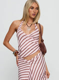 Fayez Top Diagonal Pink Stripe