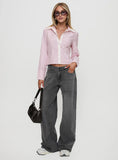 Ramos Low Rise Wide Leg Jeans Grey Wash