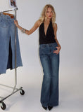 Wide World Mid Rise Bootleg Jeans Mid Blue