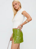 Yacht Day Sequin Mini Skirt Green