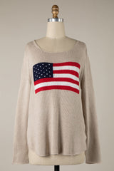 Miss Americana Beige Flag Sweater