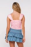 Selma Pink Floral Corset Top