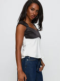 Think About It Cap Sleeve Top Black White