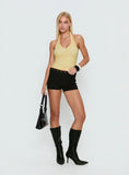 Eye Candy Ruched Halter Top Lemon