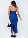 Talena Strapless Midi Dress Blue