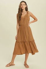 Why Wait Gucci Brown Tie Strap Midi Dress