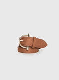 Runey Faux Suede Belt Brown Gold