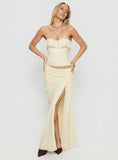 Holliann Strapless Frill Corset Top Butter