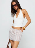 Hide And Seek Mini Skirt Beige Multi