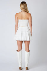 Vanessa White Tiered Mini Skirt
