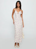 Jessamine Frill Maxi Dress White Lilac