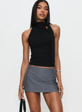 Cant Sleep Skort Charcoal Stripe Tall