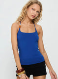 Daliar Bead Detail Top Cobalt