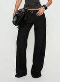 Deonne Straight Leg Buckle Pants Black