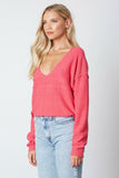 Dana Fuchsia V Neck Sweater