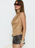 Mistori Sequin Hooded Top Gold