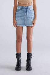 Eyes On You Medium Wash Denim Mini Skirt