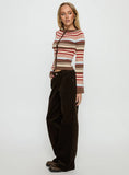 Kenza Wide Leg Corduroy Pant Brown